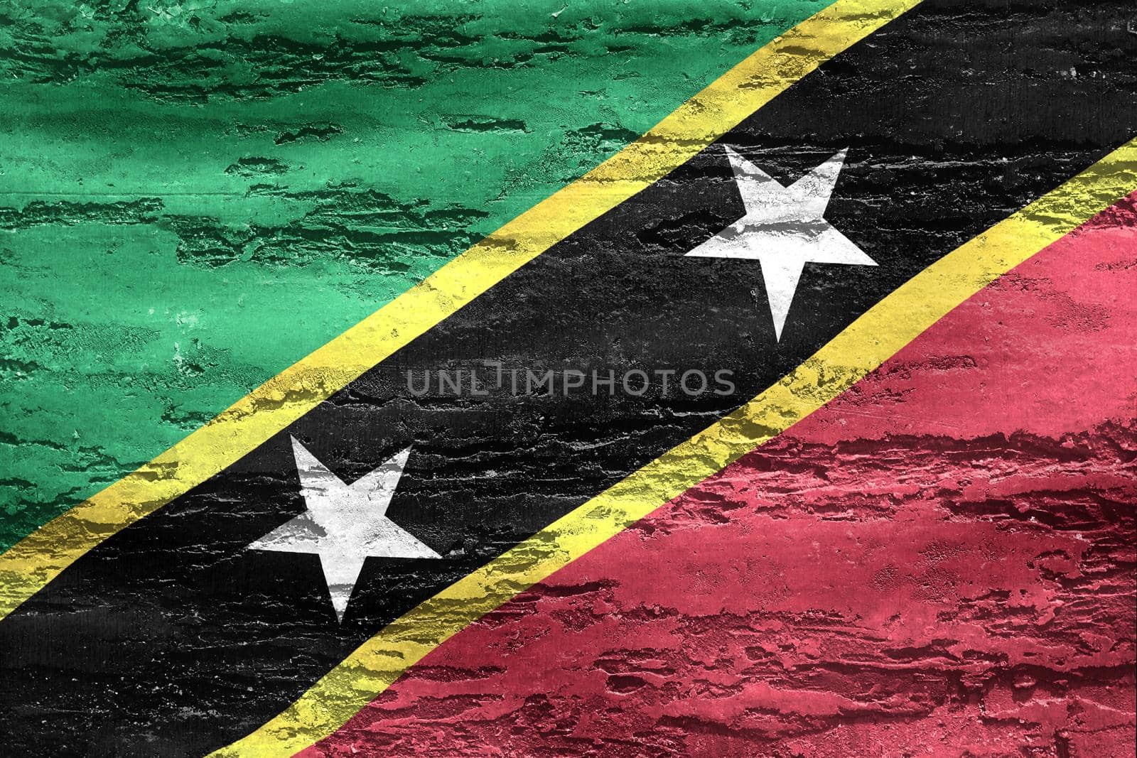 Saint Kitts and Nevis flag - realistic waving fabric flag