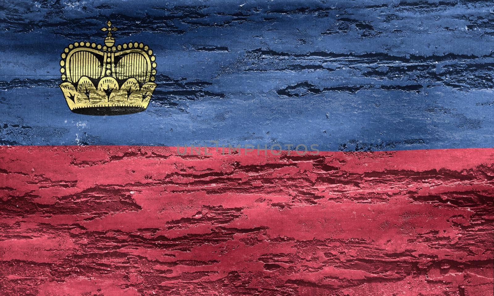 Liechtenstein flag - realistic waving fabric flag