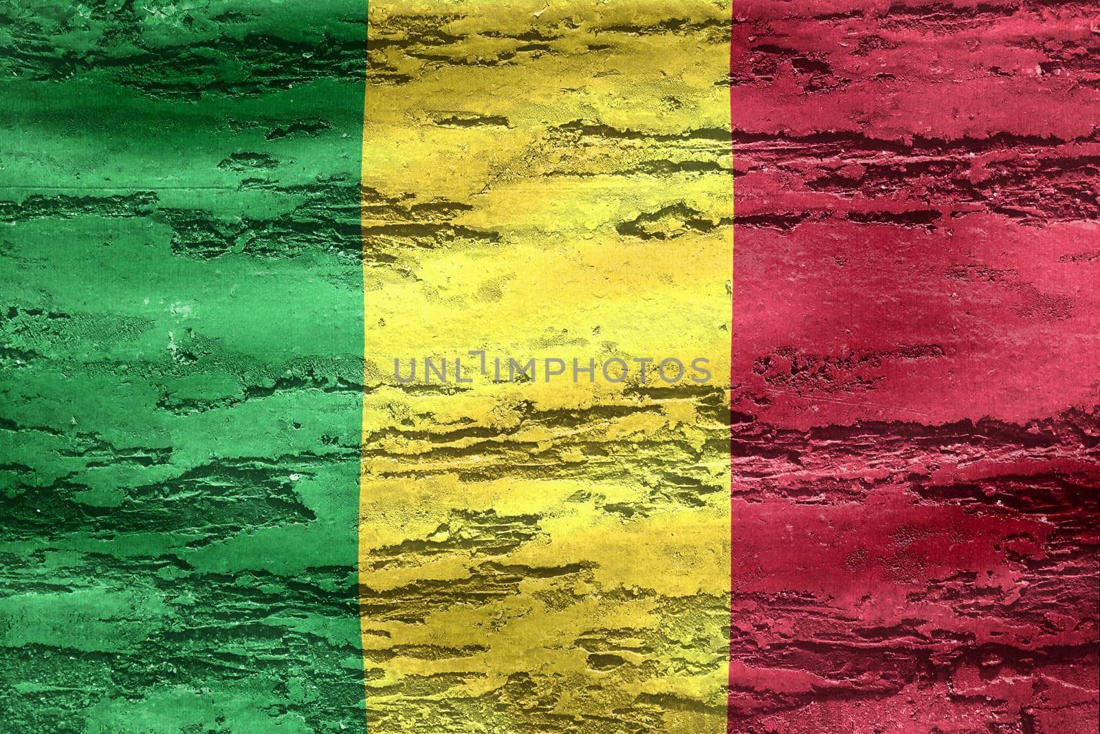 Mali flag - realistic waving fabric flag