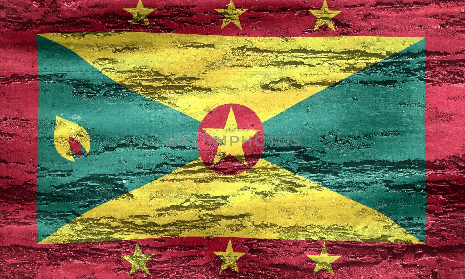 Grenada flag - realistic waving fabric flag by MP_foto71