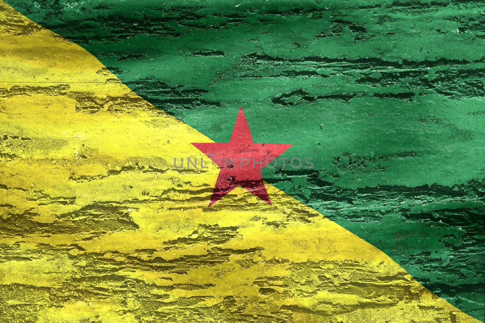 French Guiana flag - realistic waving fabric flag