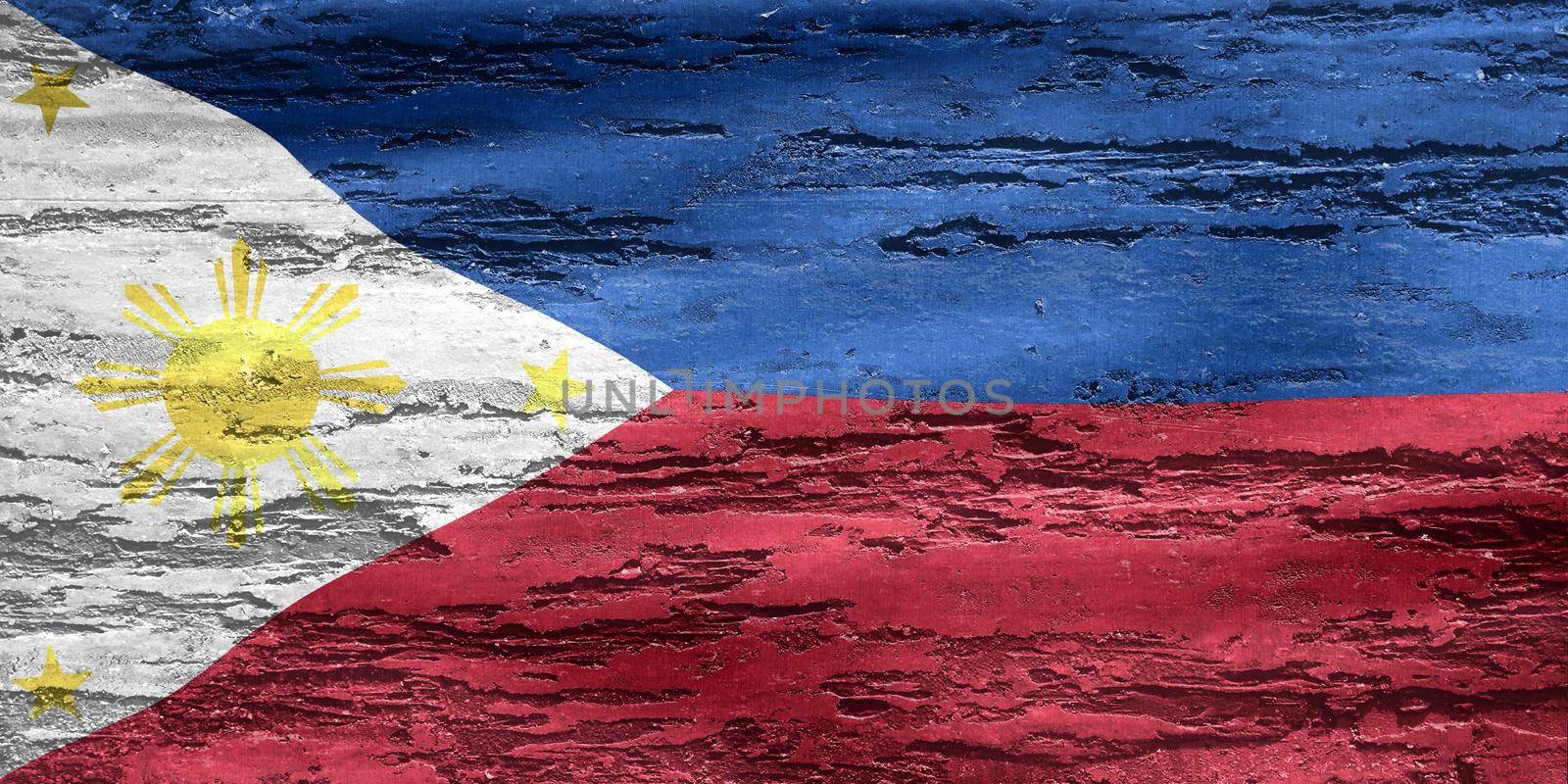 Philippines flag - realistic waving fabric flag