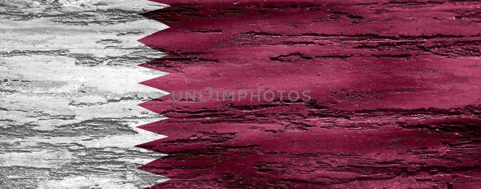 Qatar flag - realistic waving fabric flag