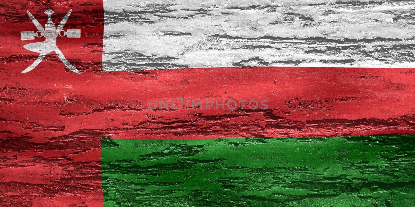 3D-Illustration of a Oman flag - realistic waving fabric flag by MP_foto71