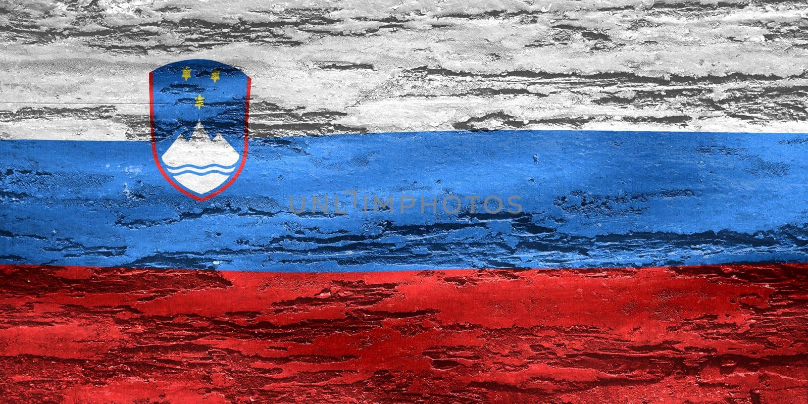 3D-Illustration of a Slovenia flag - realistic waving fabric flag by MP_foto71