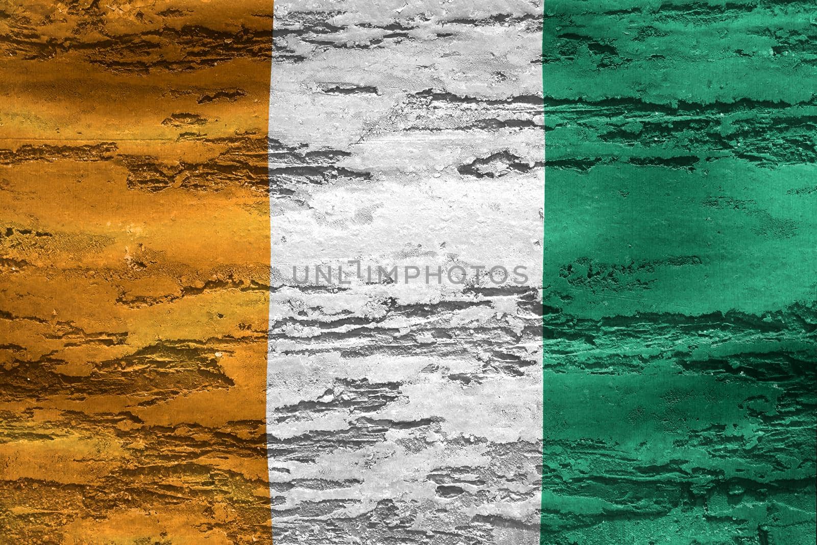 Ivory Coast flag - realistic waving fabric flag