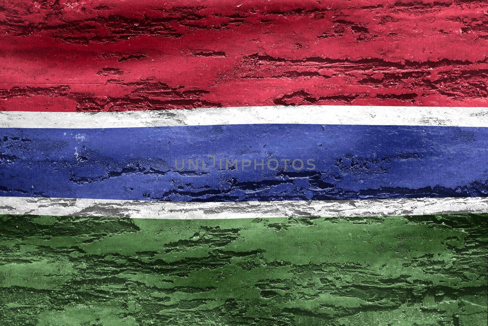 Gambia flag - realistic waving fabric flag by MP_foto71