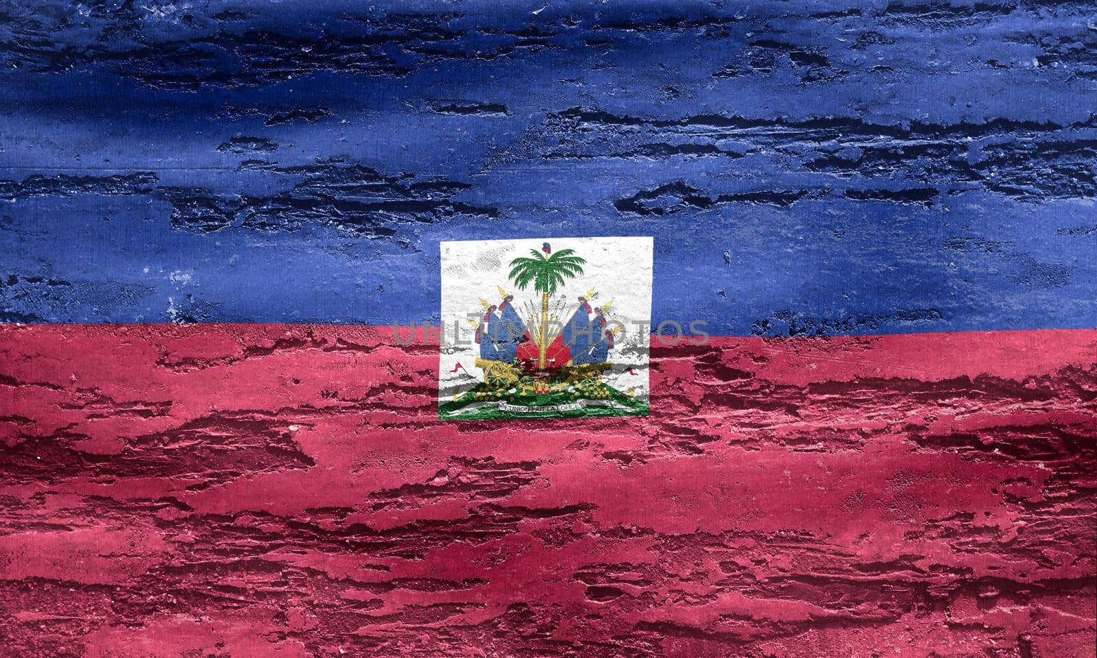 Haiti flag - realistic waving fabric flag