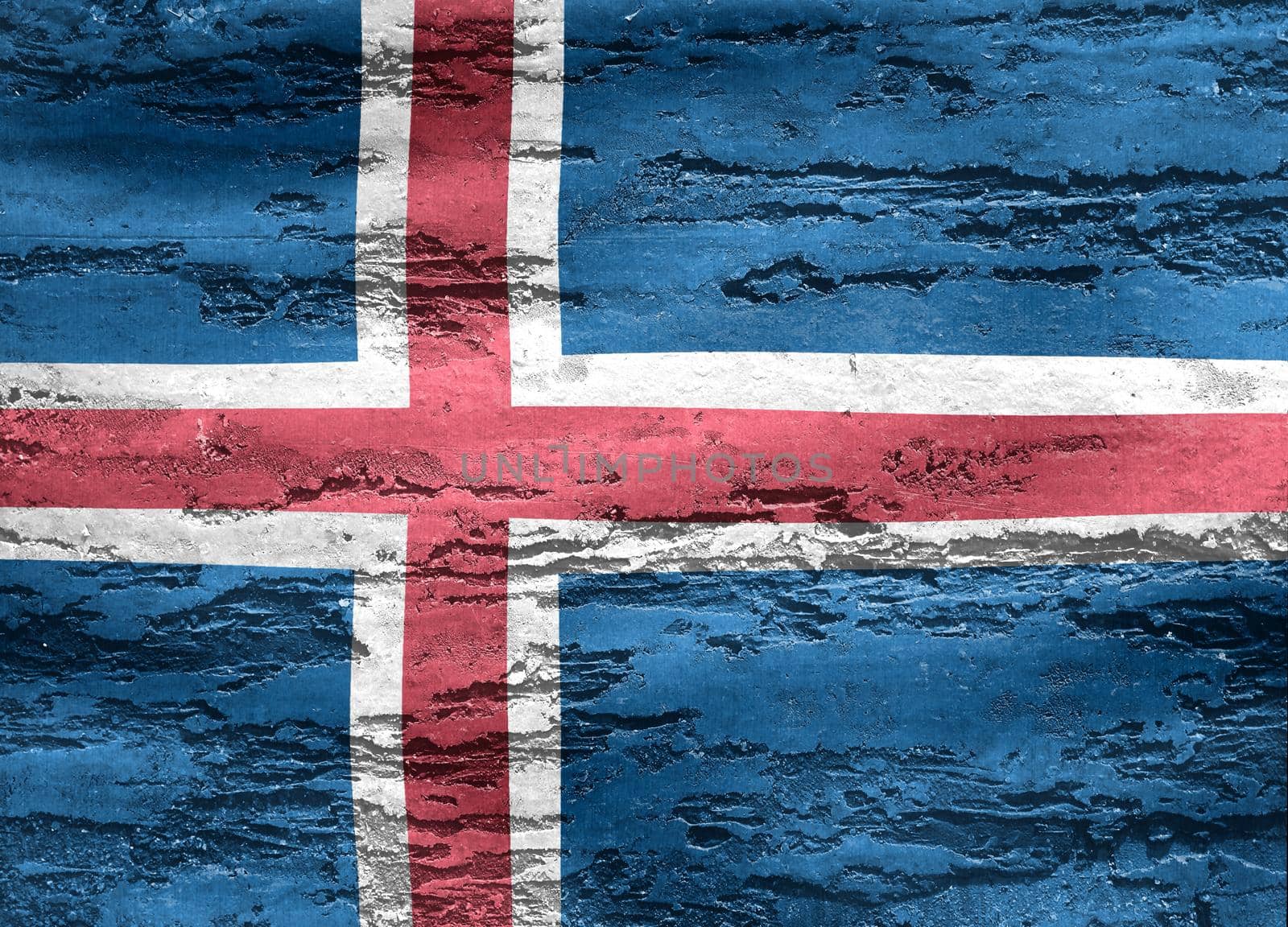 Iceland flag - realistic waving fabric flag