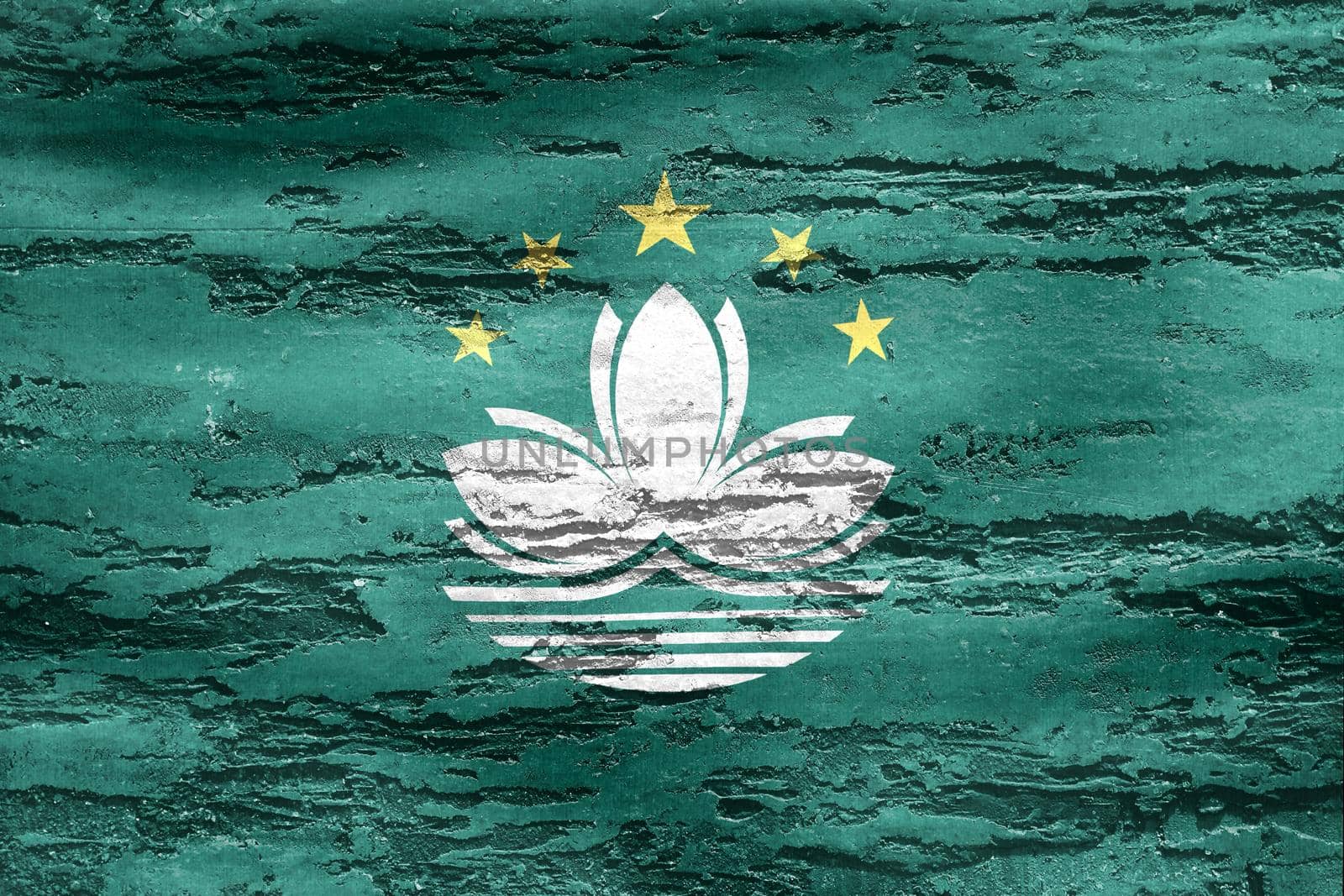 Macao flag - realistic waving fabric flag