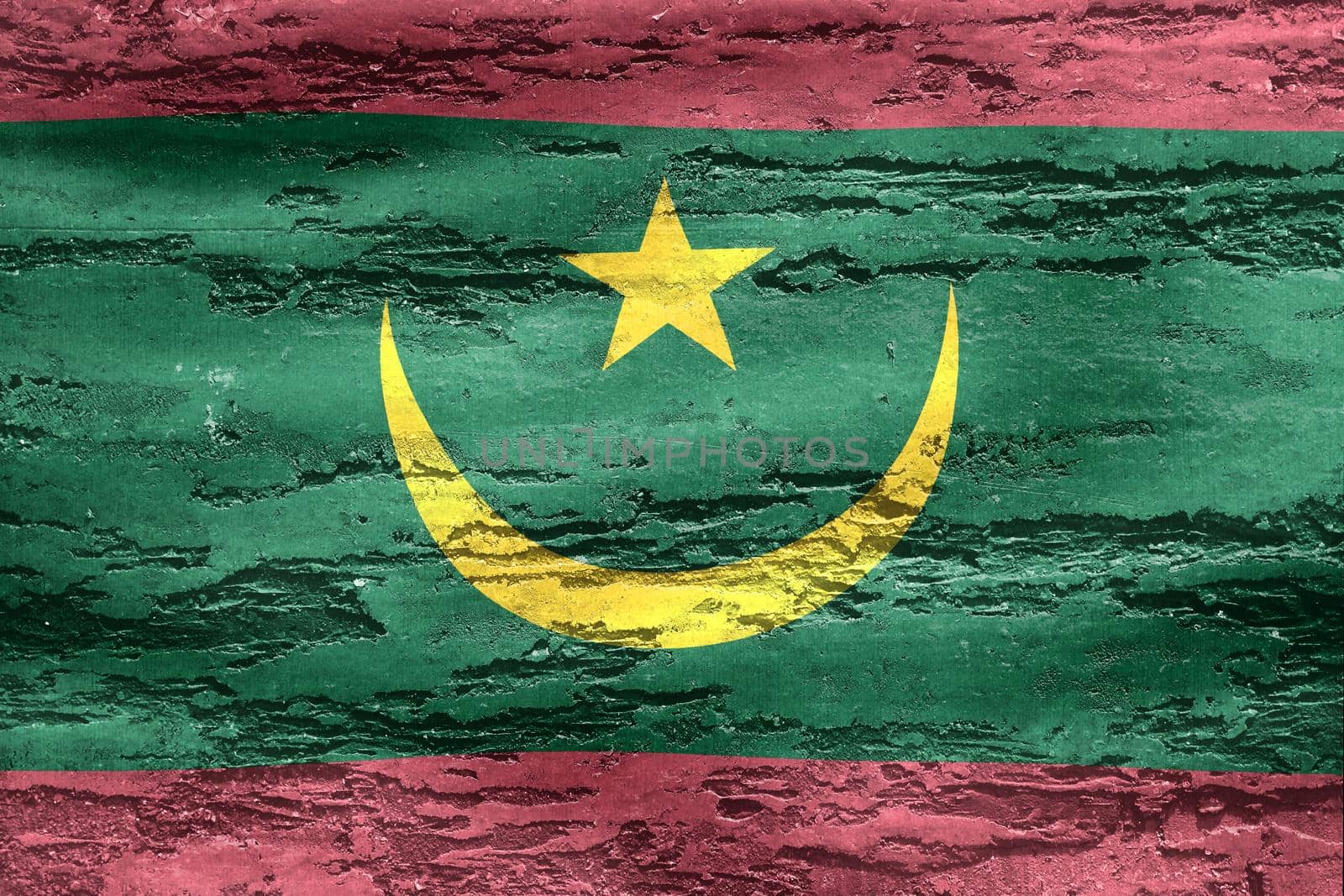 3D-Illustration of a Mauritania flag - realistic waving fabric flag by MP_foto71