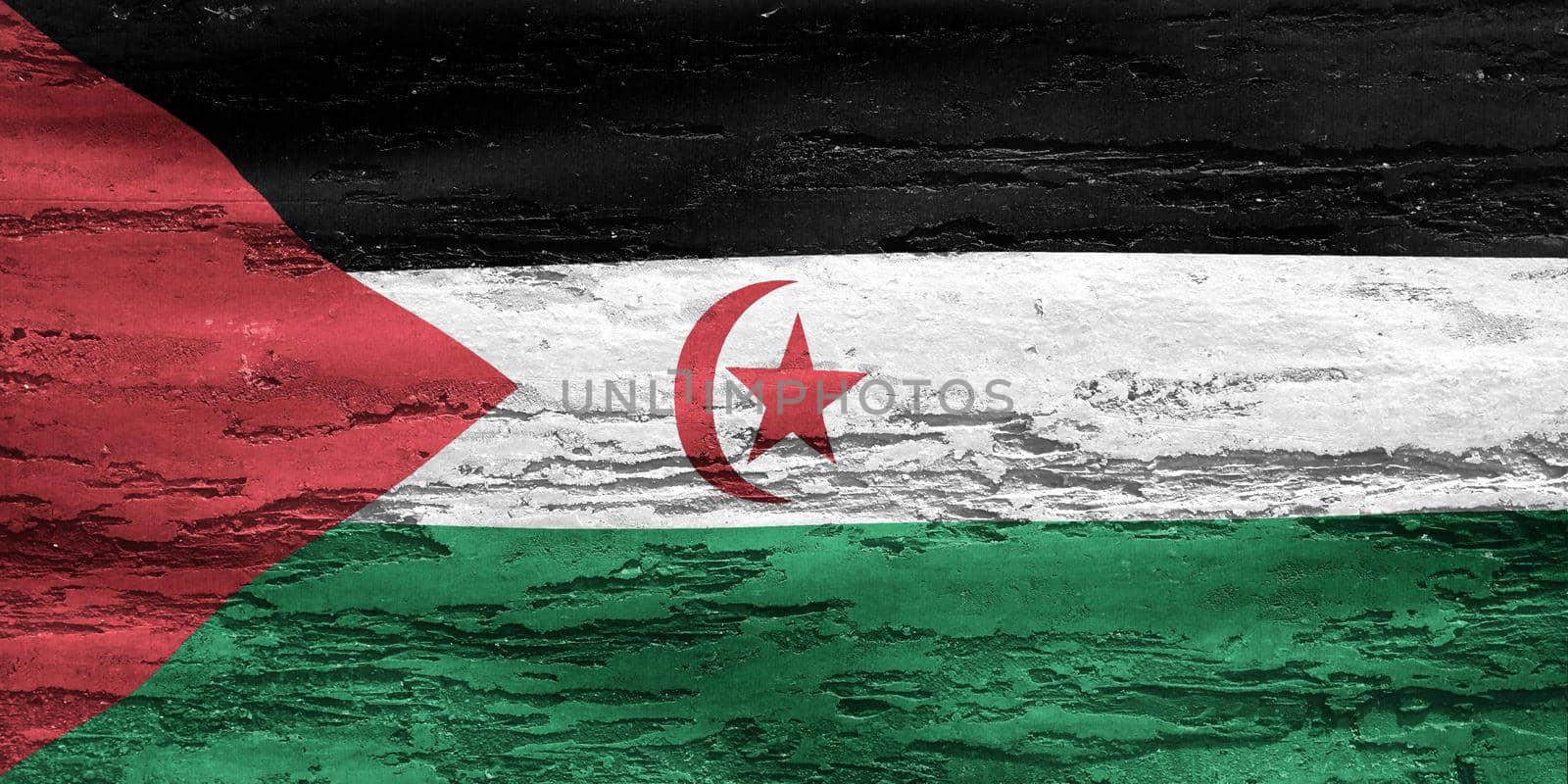 Western Sahara flag - realistic waving fabric flag