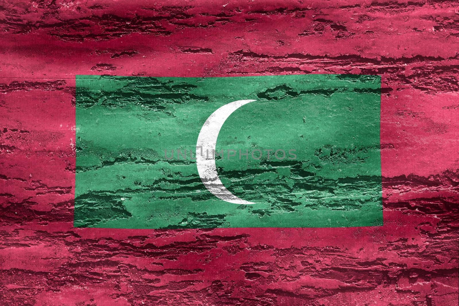 3D-Illustration of a Maldives flag - realistic waving fabric flag by MP_foto71