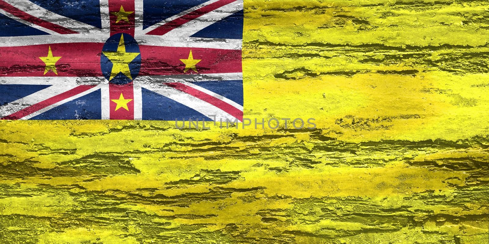 Niue flag - realistic waving fabric flag