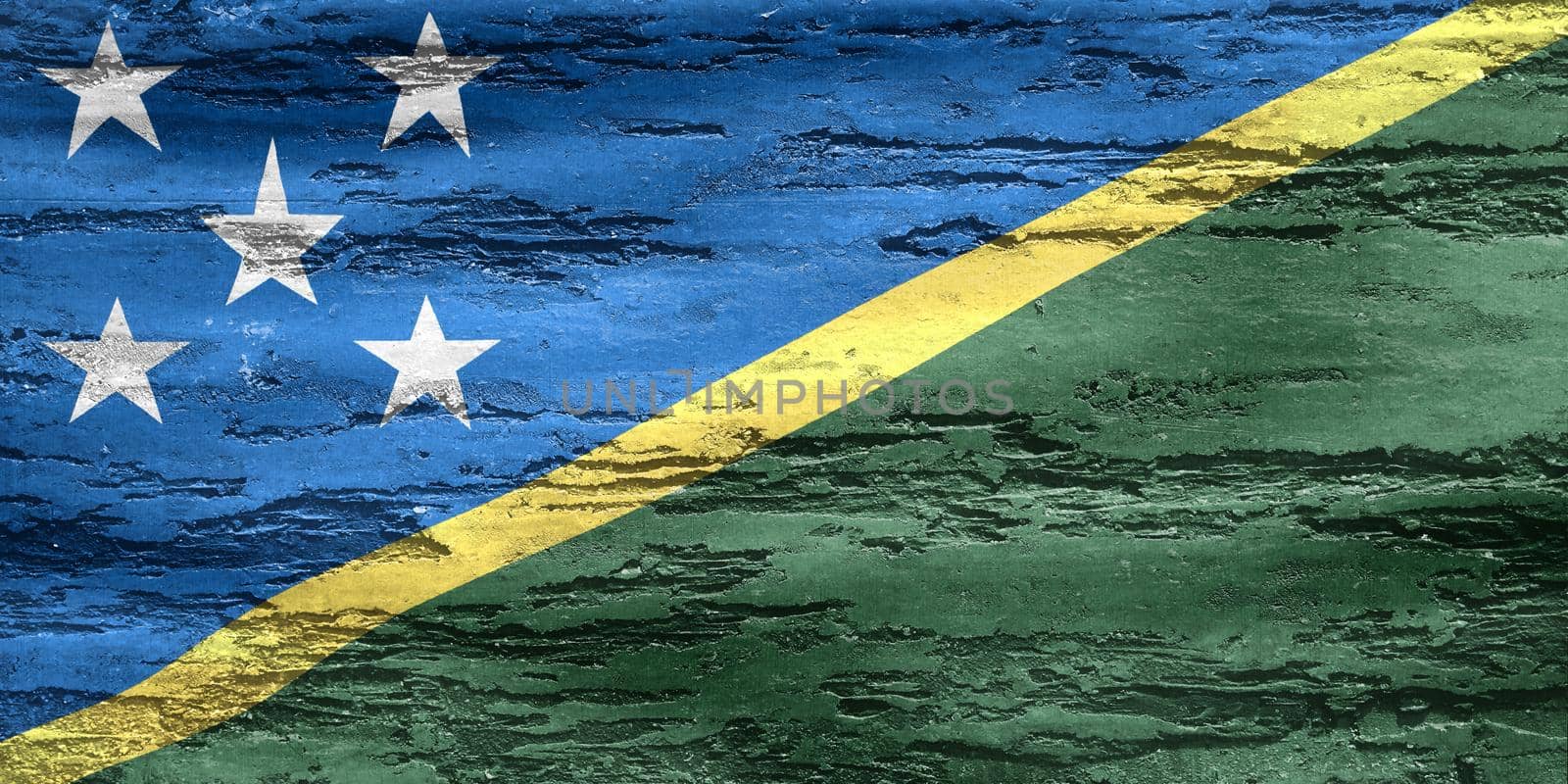 Solomon Islands flag - realistic waving fabric flag