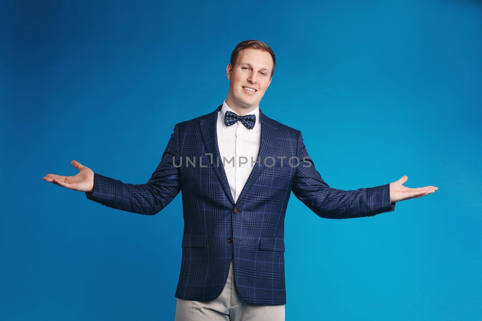 Portrait of handsome man in black suit. handsome man