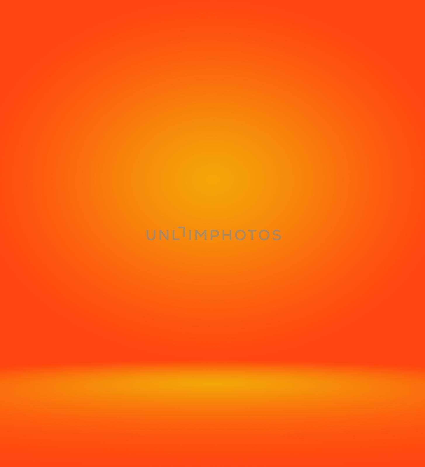 Orange photographic studio background vertical with soft vignette. Soft gradient background. Painted canvas studio backdrop