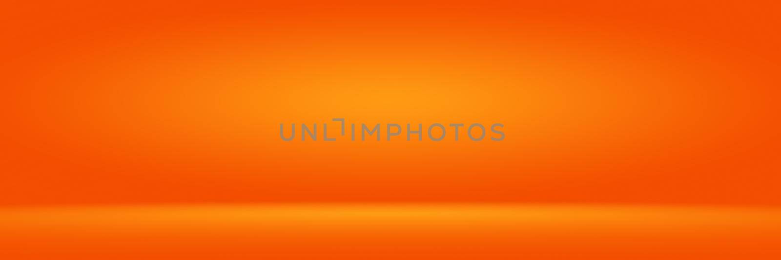 Orange photographic studio background vertical with soft vignette. Soft gradient background. Painted canvas studio backdrop. by Benzoix