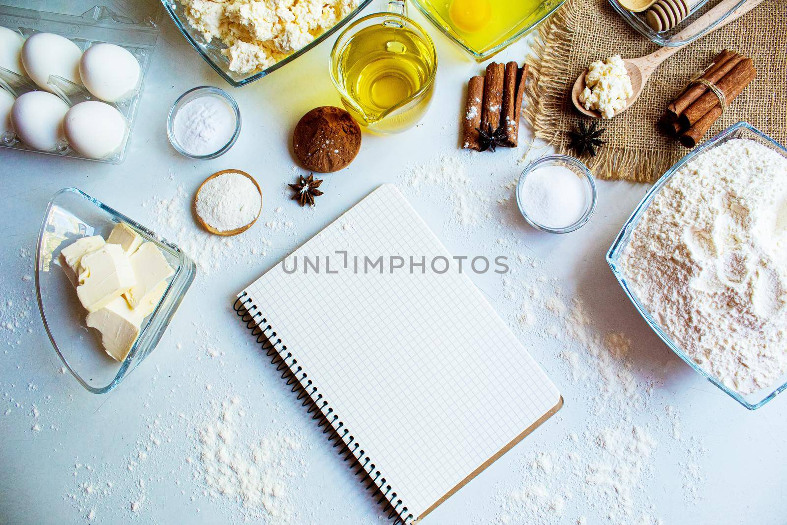 preparation for baking. Culinary concept. top view. selective focus by mila1784