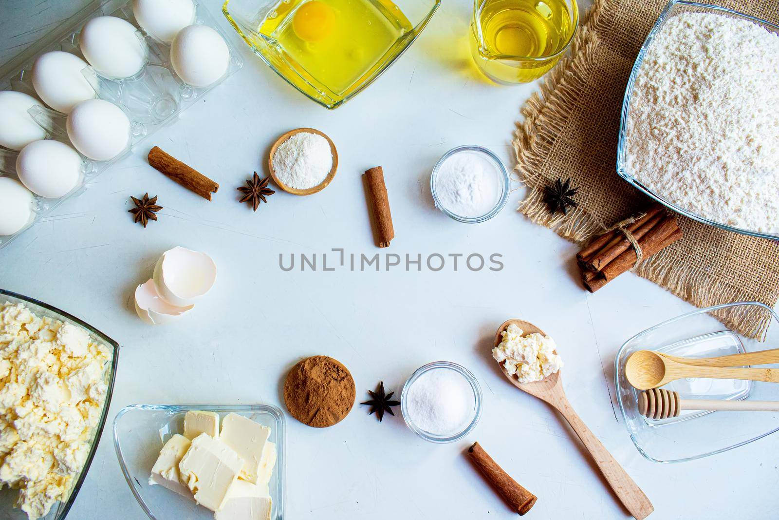 preparation for baking. Culinary concept. top view. selective focus food