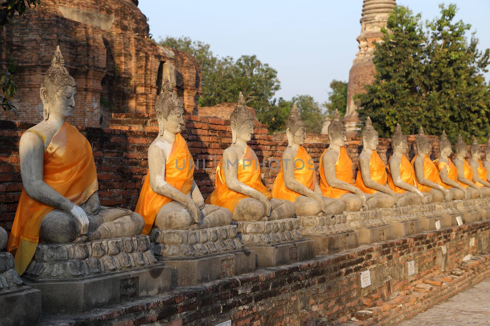 Buddha Status at Wat Yai Chaimongkol in Ayutthaya, Thailand