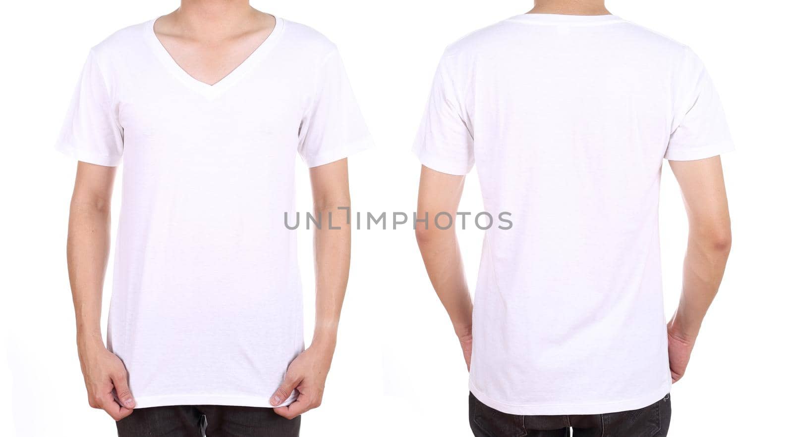 blank white t-shirt set on man  by geargodz