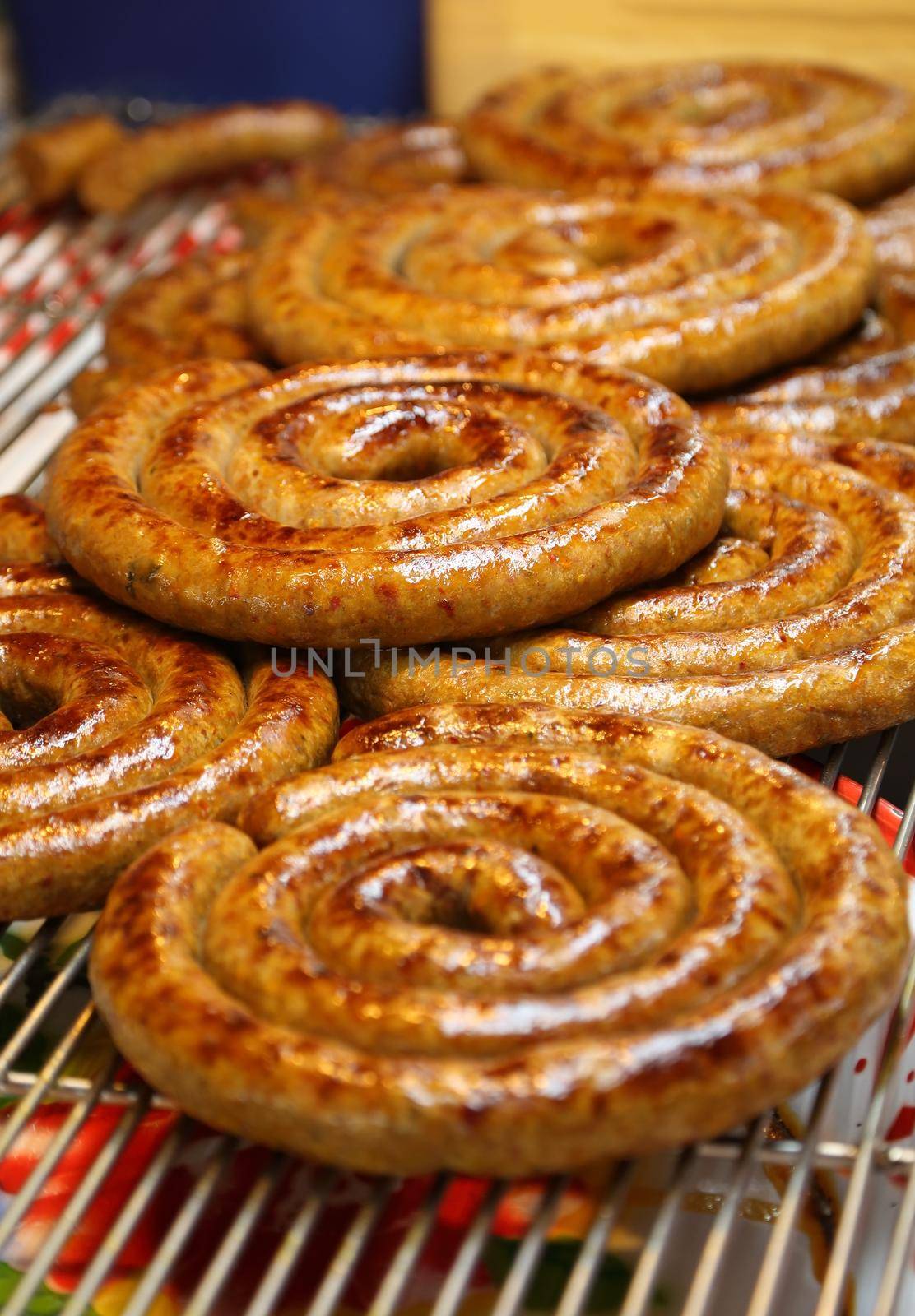 Sai Aua (Notrhern Thai Spicy Sausage ) in the market