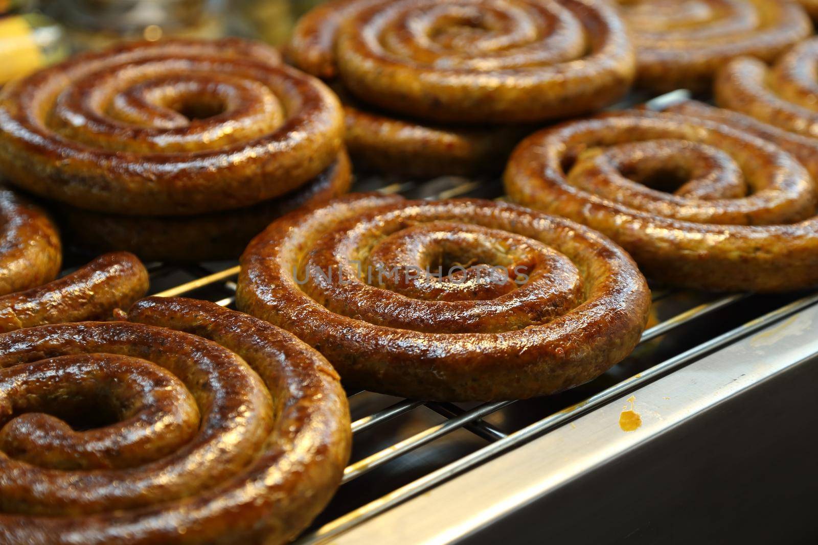 Sai Aua (Notrhern Thai Spicy Sausage ) in the market