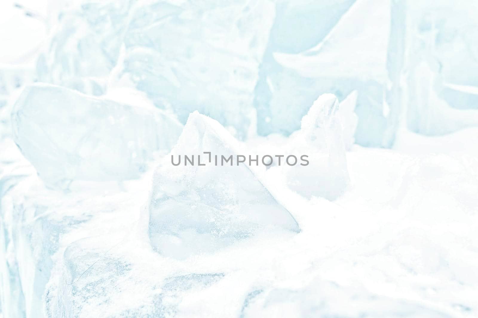 winter frosty landscape with blue ice mountains by Lena_Ogurtsova
