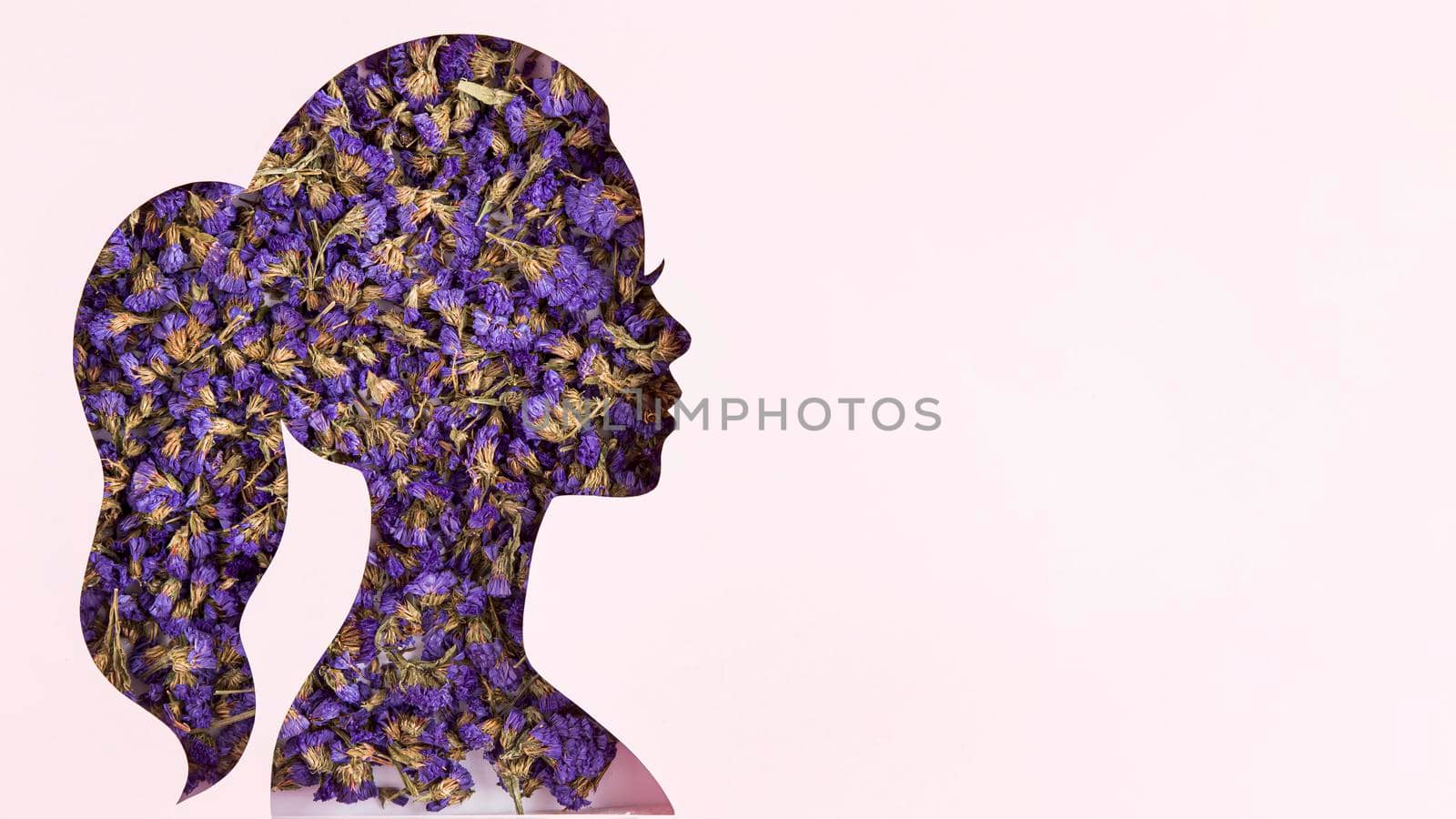 floral women s day female portrait shape copy space by Zahard