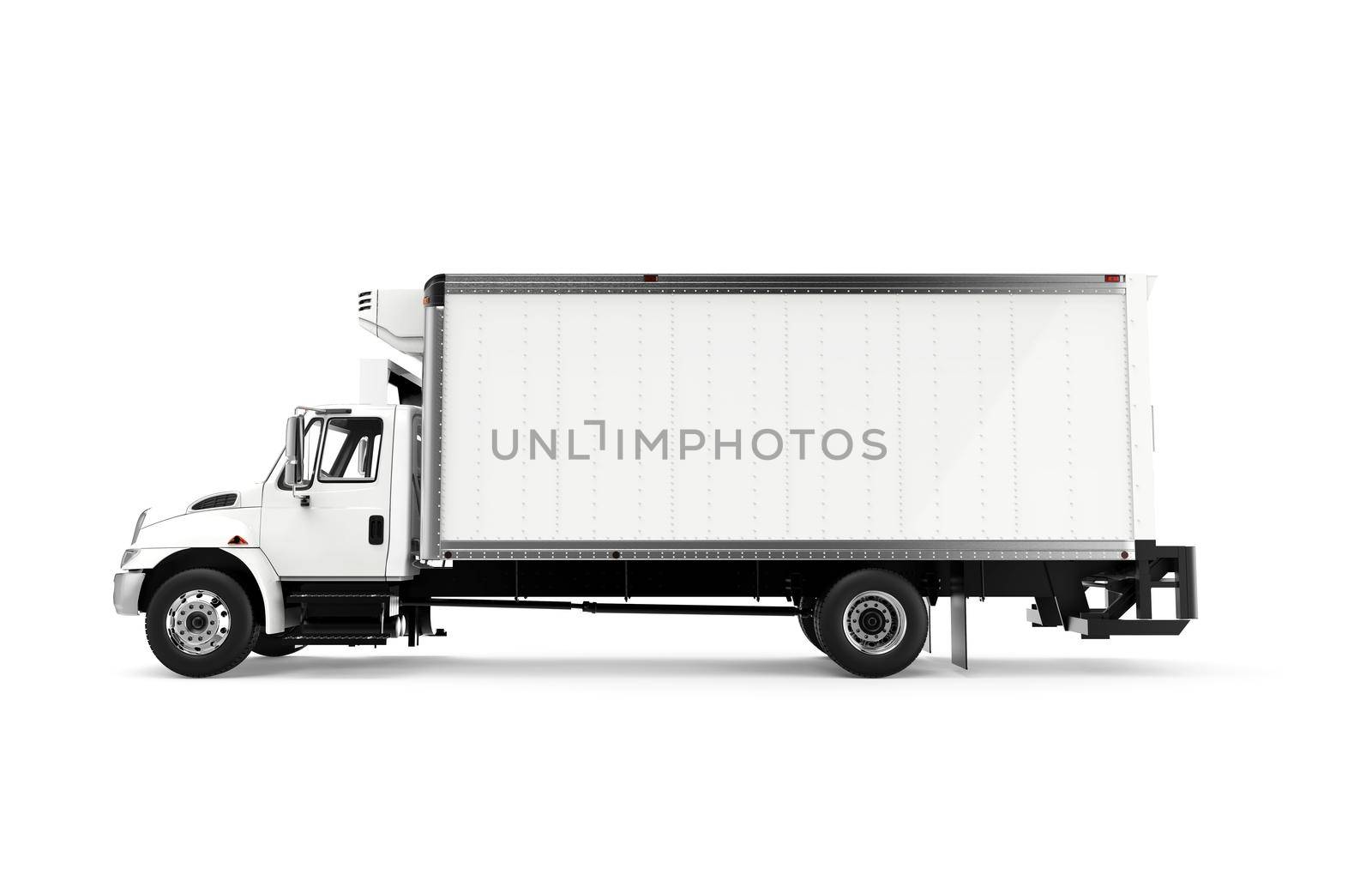 Lateral white truck isolated on a white background by cla78