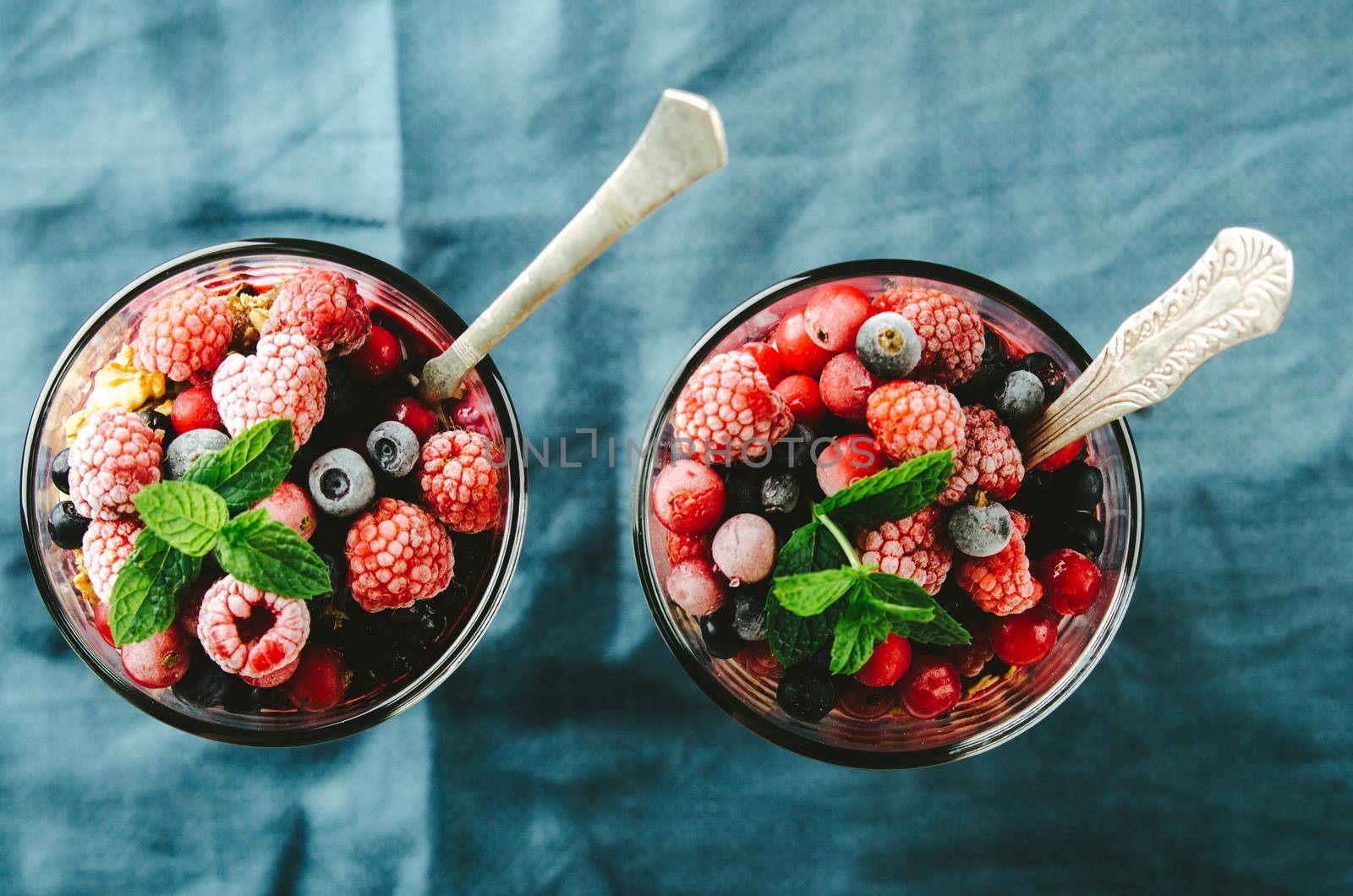 healthy breakfast with chia, yogurt and fruit. High quality photo