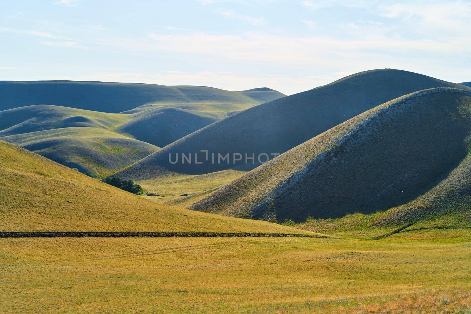 View of the Long Mountains Ridge. The beginning of the Ural mountains. Orenburg region. High quality photo