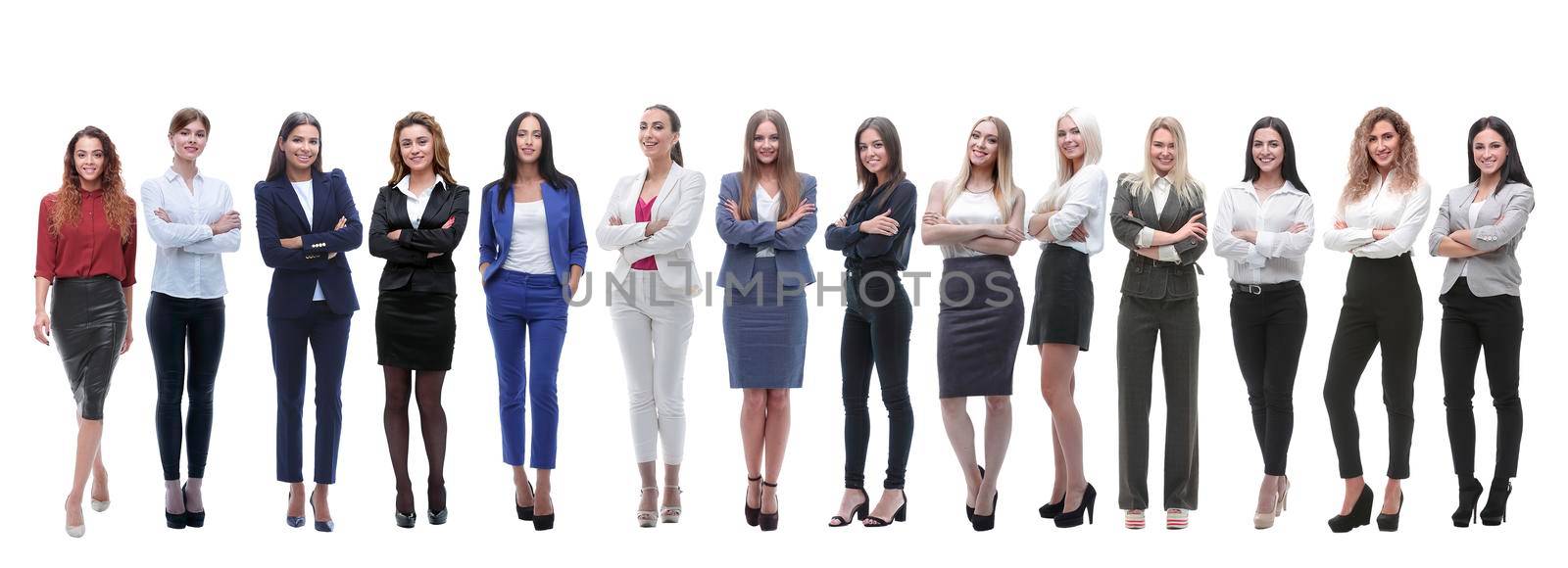 in full growth.a group of successful businesswomen . isolated on white background.