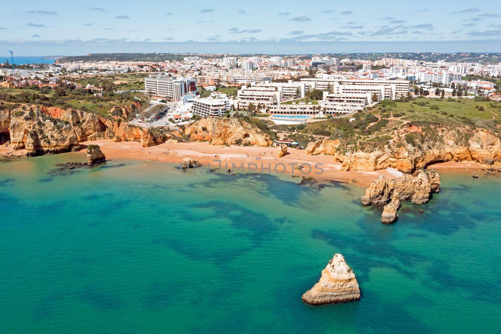 Aerial from praia D'Ana in Lagos Portugal by devy