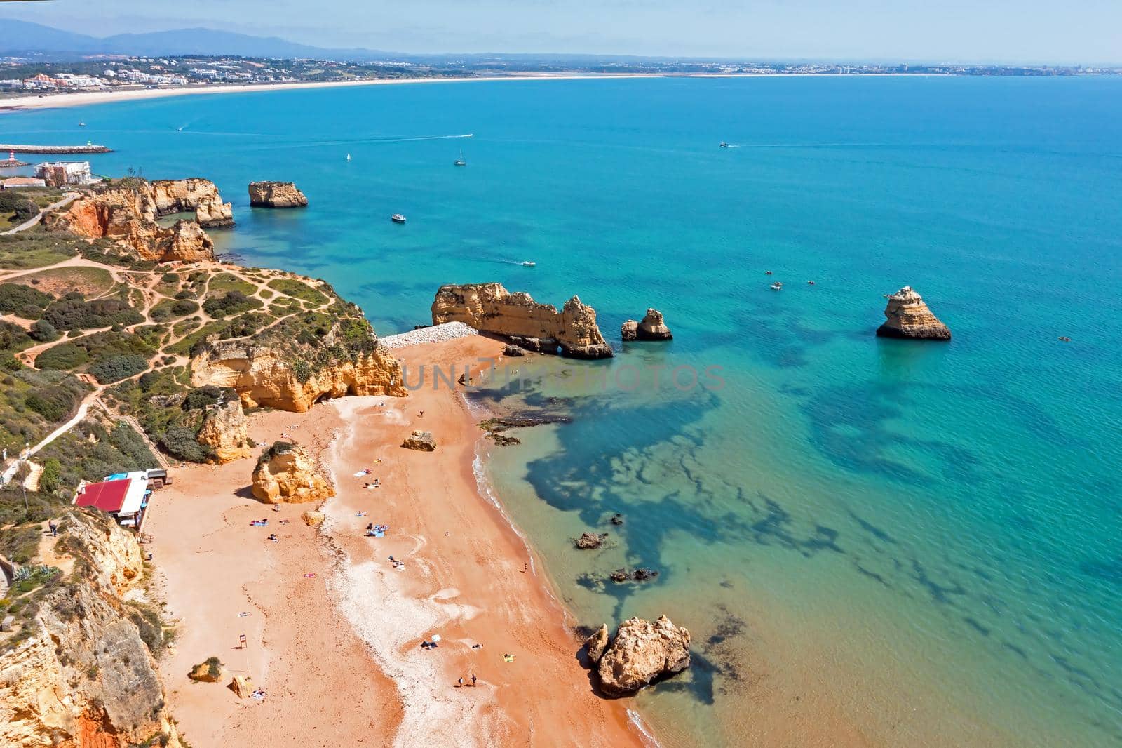 Aerial from Praia Don Camillo in Lagos Portugal by devy