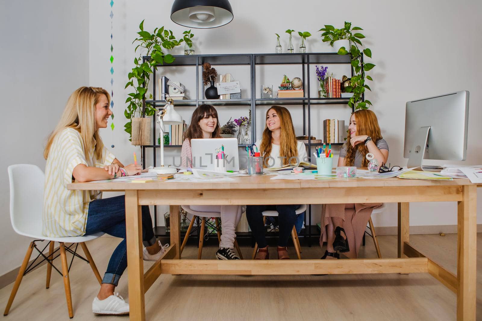 cheerful women office