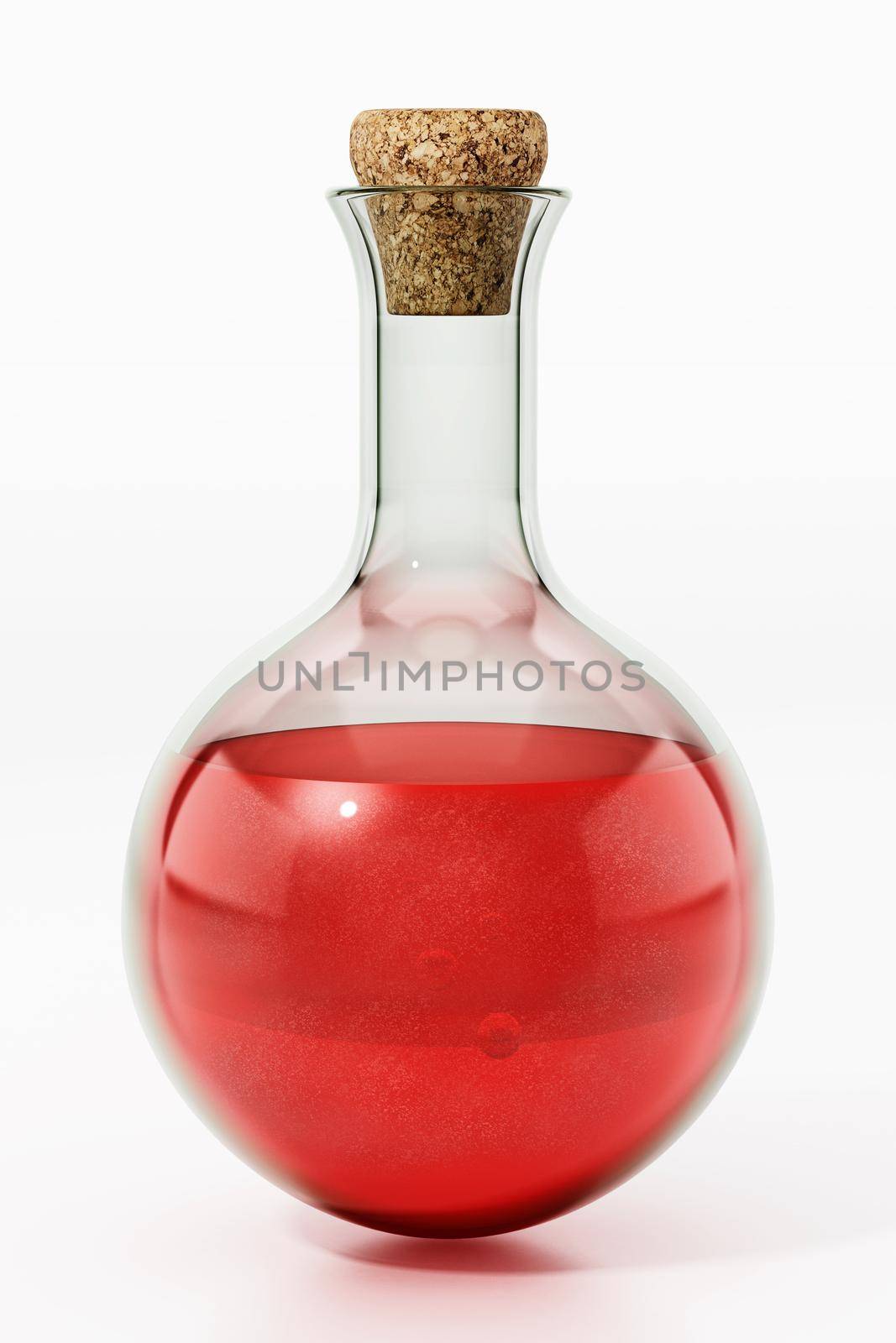 Health potion isolated on white background. 3D illustration.