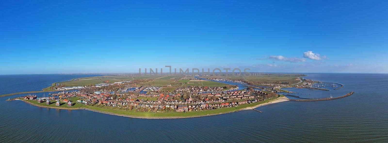 Aerial panorama from the city Stavoren in Friesland the Netherlands by devy