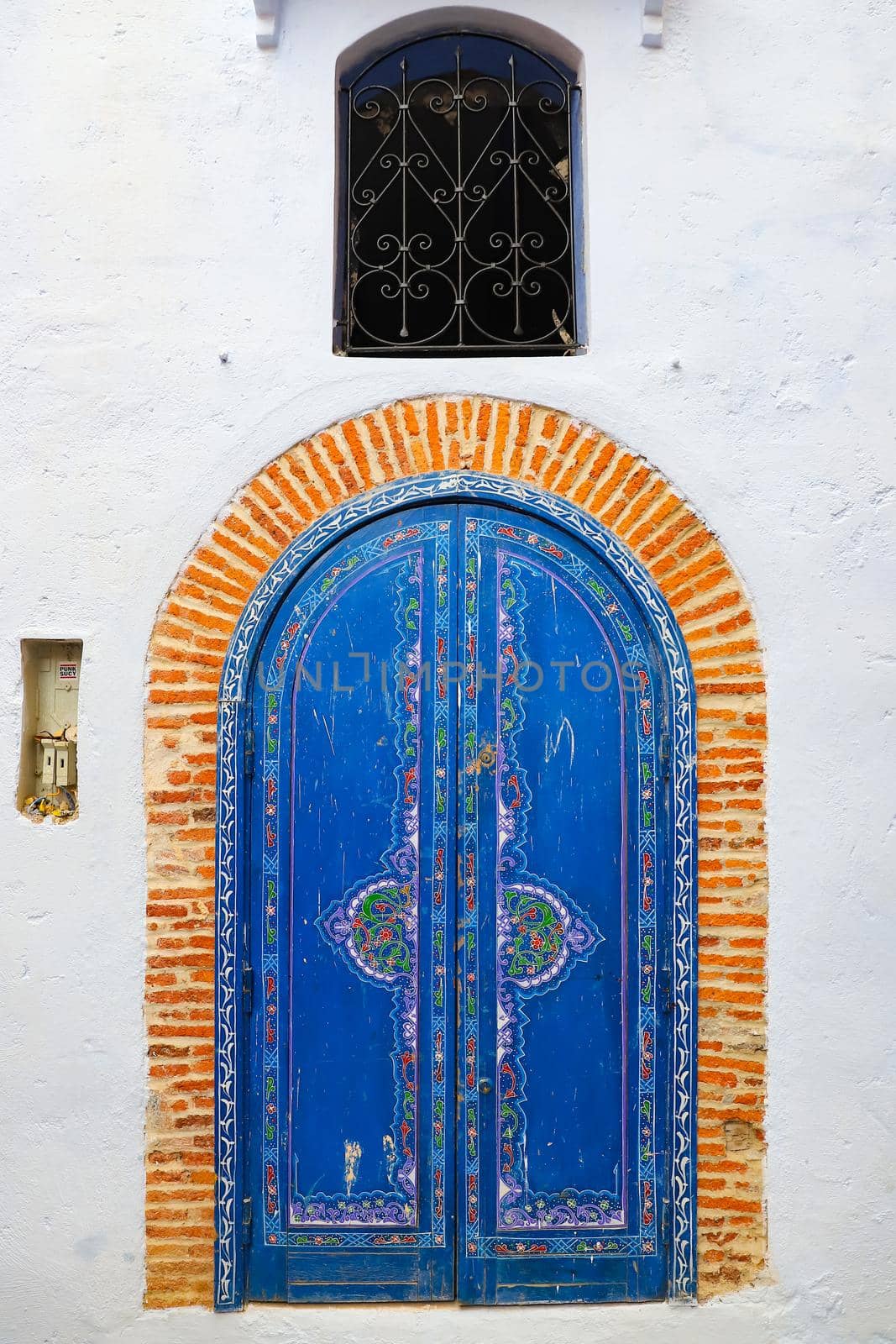 Door of a House in Chefchaouen City, Morocco