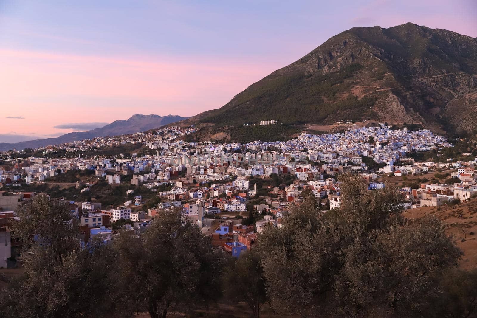 General View of Blue Chefchaouen City in Morocco