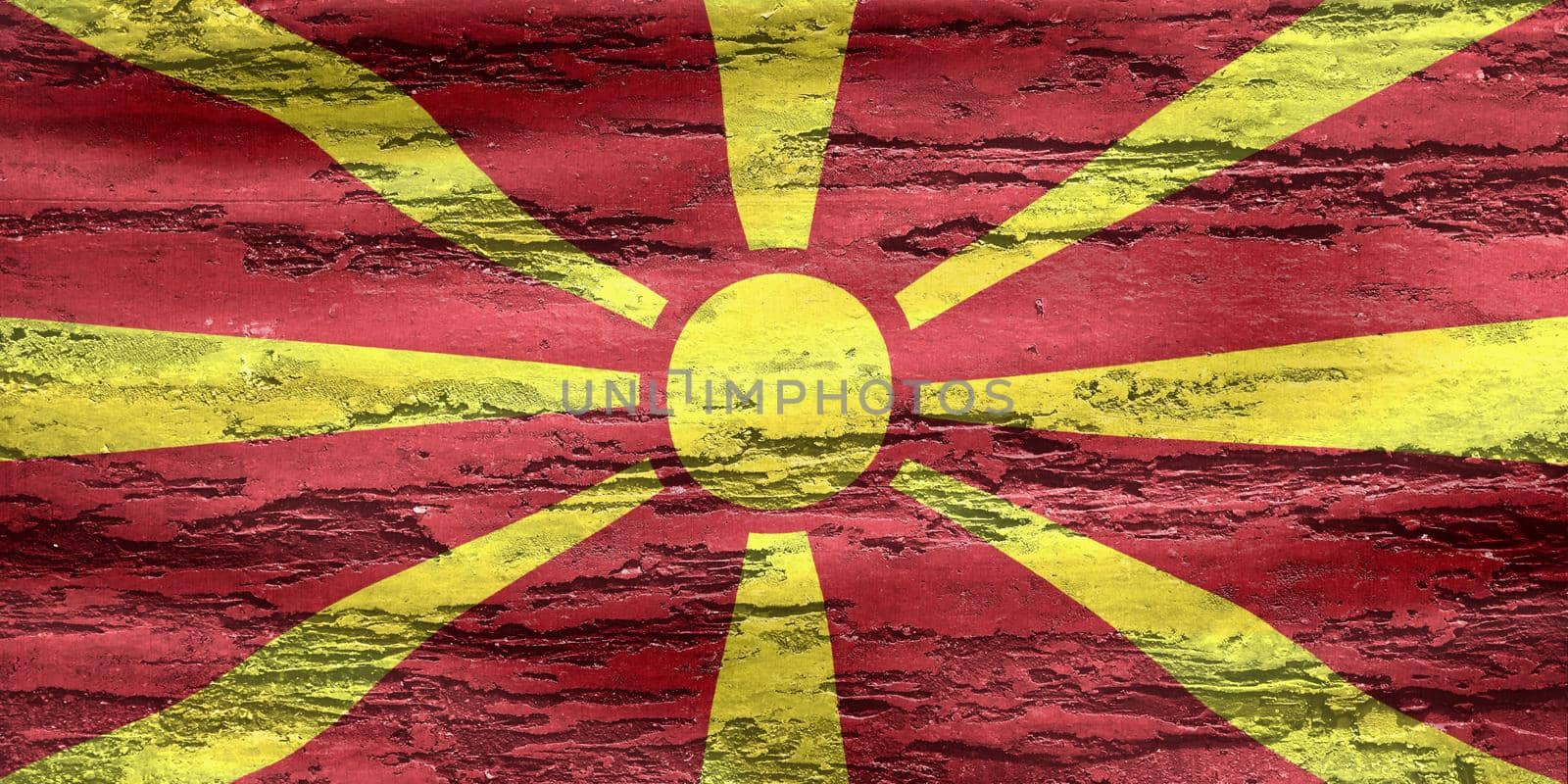 3D-Illustration of a North Macedonia flag - realistic waving fabric flag by MP_foto71