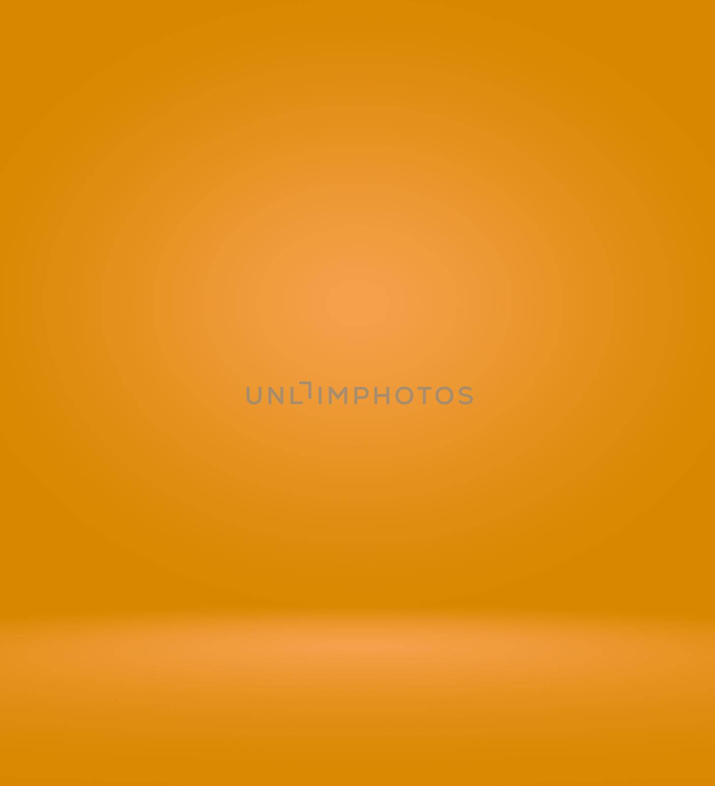 Orange photographic studio background vertical with soft vignette. Soft gradient background. Painted canvas studio backdrop