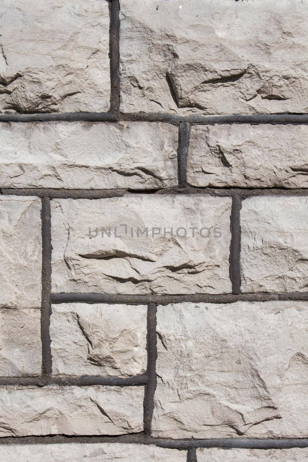 Old Bright, Grey Brick Wall Texture. Strong Brickwork Seamless. Shabby Building Facade. Perfect Stonework Backdrop by JuliaDorian