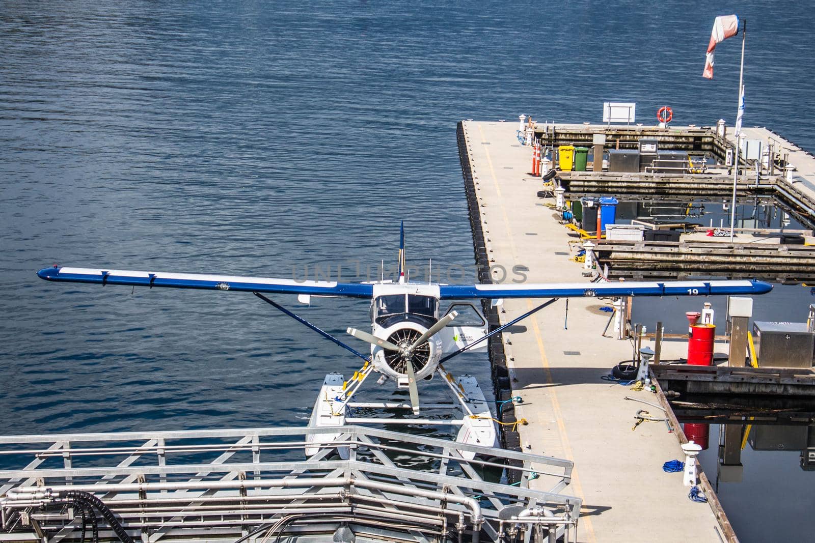 Harbour Air float plane docked in Coal Harbour in Vancouver British Columbia Canada by JuliaDorian