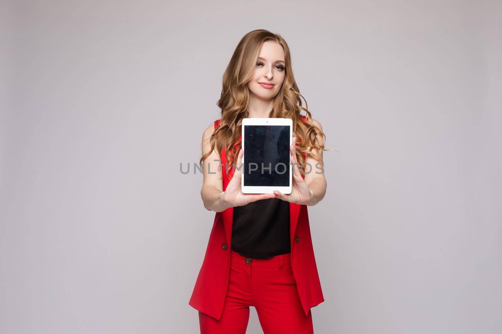 lady using gadgets. gorgeous elegant young woman in casual clothe They are using gadgets for work and communication.