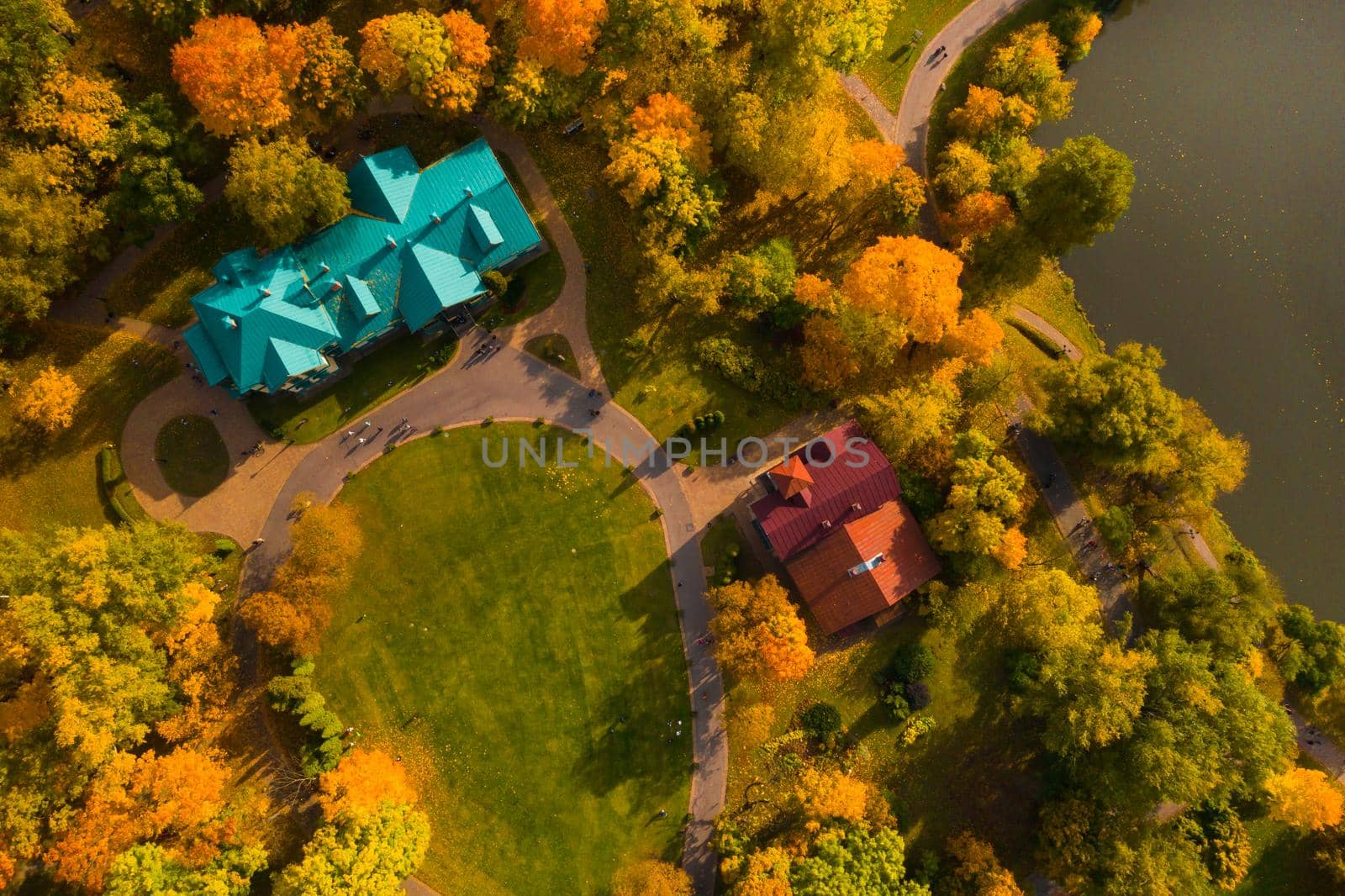 Autumn landscape in Loshitsky Park in Minsk. Belarus.Golden autumn.