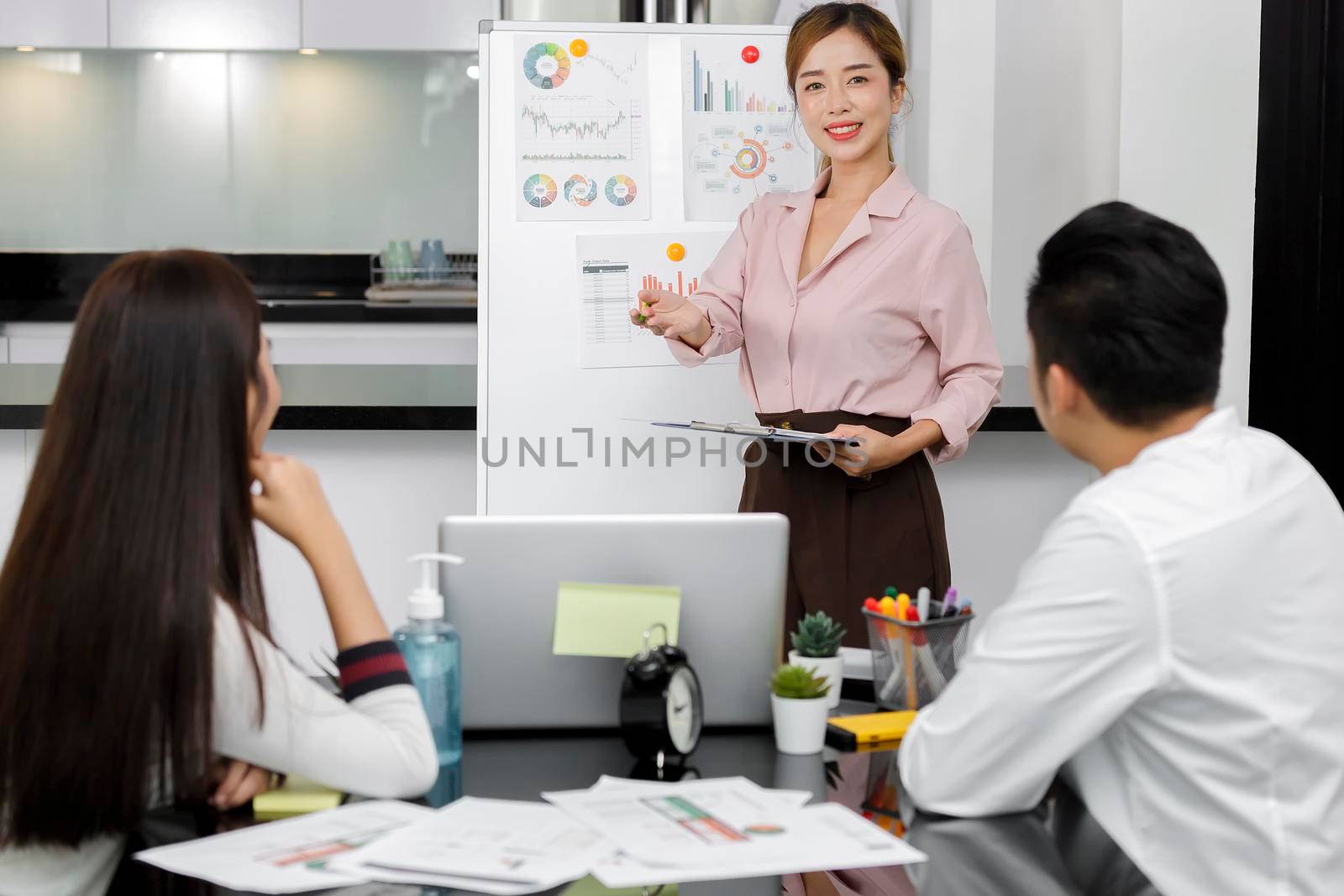 Asian Business Team brainstorm meeting. Business start up working at Private Home Office. New generation business people working New business development, Startup concept.