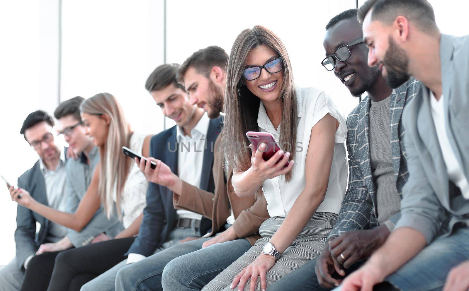 group of young people using modern gadgets.photo with copy space