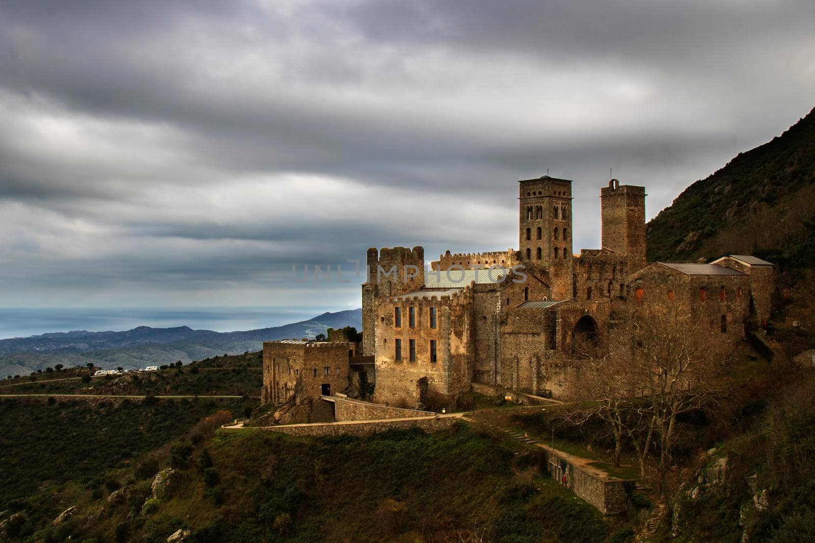 Sant Pere de Rodes monastery close to the coast in Catalonia